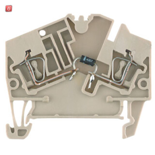 WEIDMÜLLER / 1779000000 / ZDU 2.5-2/D- / Bauelement-Reihenklemme, Zugfederanschluss, dunkelbeige, 2.5 mm², 400 / EAN 4032248184699