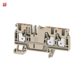 WEIDMÜLLER / 2051240000 / A3C 4 / Durchgangs-Reihenklemme, PUSH IN, dunkelbeige, 4 mm², 32 A, 800 V, / EAN 4050118411546