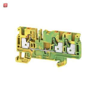 WEIDMÜLLER / 2051410000 / A3C 4 PE / Schutzleiter-Reihenklemme, PUSH IN, grün / gelb, 4 mm², 800 V, Anzahl / EAN 4050118411713
