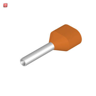 WEIDMÜLLER / 9004440000 / H0,5/14 ZH OR SV / Aderendhülse, Zwillings-Aderendhülse, 0.5 mm², Abisolierlänge: 11 mm, / EAN 4008190198473