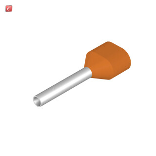 WEIDMÜLLER / 9037210000 / H0,5/16 ZH OR / Aderendhülse, Zwillings-Aderendhülse, 0.5 mm², Abisolierlänge: 13 mm, / EAN 4008190492687