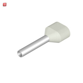 WEIDMÜLLER / 9037240000 / H0,75/16 ZH W / Aderendhülse, Zwillings-Aderendhülse, 0.75 mm², Abisolierlänge: 13 mm, / EAN 4008190492717