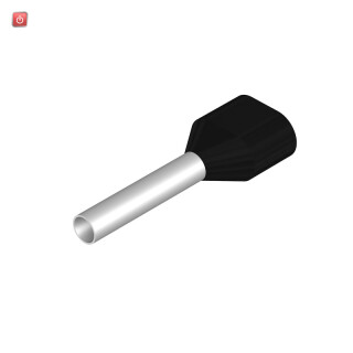 WEIDMÜLLER / 9037480000 / H1,5/20D ZH SW / Aderendhülse, Zwillings-Aderendhülse, 1.5 mm², Abisolierlänge: 15 mm, / EAN 4008190493059
