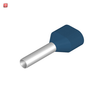 WEIDMÜLLER / 9037510000 / H2,5/21D ZH BL / Aderendhülse, Zwillings-Aderendhülse, 2.5 mm², Abisolierlänge: 15 mm, / EAN 4008190493080