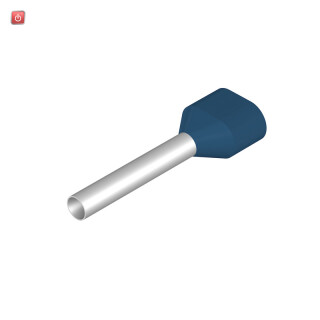 WEIDMÜLLER / 9037520000 / H2,5/27D ZH BL / Aderendhülse, Zwillings-Aderendhülse, 2.5 mm², Abisolierlänge: 21 mm, / EAN 4008190493097