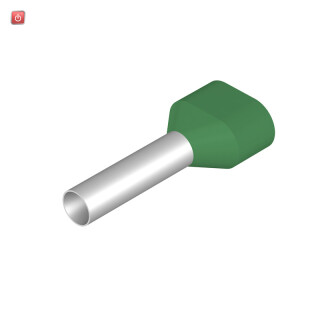 WEIDMÜLLER / 9037700000 / H6,0/29T ZH GN / Aderendhülse, Zwillings-Aderendhülse, 6 mm², Abisolierlänge: 24 mm, / EAN 4008190493509