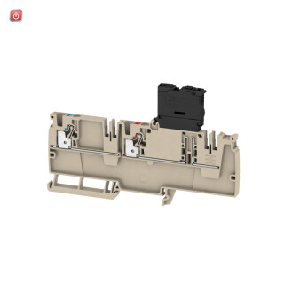 WEIDMÜLLER / 2459010000 / AAP22 4 LI-FS 10-36V / Sicherungs-Reihenklemme, PUSH IN, dunkelbeige, 4 mm², 6.3 A, 36 V, / EAN 4050118475531