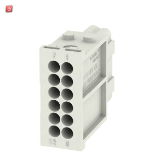 WEIDMÜLLER / 1428850000 / HDC MHD 12 FC / Modul-Einsatz (Industriesteckverbinder), 250 V, 10 A, Polzahl: 12, / EAN 4050118233087