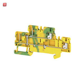 WEIDMÜLLER / 2485870000 / APGTB 1.5 2T PE 4C/2 / Schutzleiter-Reihenklemme, PUSH IN, grün / gelb, 1.5 mm², 500 V, / EAN 4050118496505