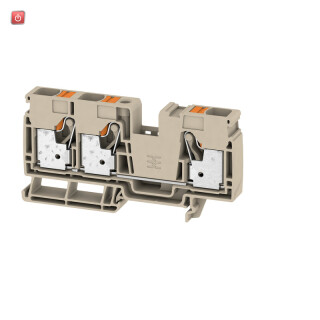 WEIDMÜLLER / 2494090000 / A3C 16 / Durchgangs-Reihenklemme, PUSH IN, dunkelbeige, 16 mm², 76 A, 1000 V, / EAN 4050118503791