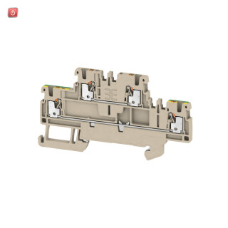 WEIDMÜLLER / 2469390000 / A2T 1.5 FT-PE / Mehrstock-Reihenklemme, PUSH IN, dunkelbeige, 1.5 mm², 500 V, 500 V, / EAN 4050118485394