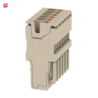 WEIDMÜLLER / 2482390000 / APG 1.5/6 / Stecker (Klemmen), PUSH IN, dunkelbeige, 1.5 mm², 17.5 A, 500 V, / EAN 4050118494457