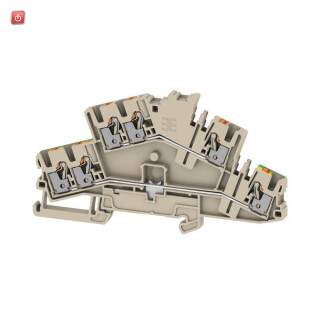 WEIDMÜLLER / 2531300000 / A2T 2.5 3C FT-PE / Mehrstock-Reihenklemme, PUSH IN, dunkelbeige, 2.5 mm², 800 V, 800 V, / EAN 4050118541717