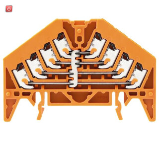 WEIDMÜLLER / 1301630000 / PPV 4 OR 35X7.5 DGR / Potentialverteilerklemme, PUSH IN, orange, 1.5 mm², 17.5 A, 250 V, / EAN 4050118098983