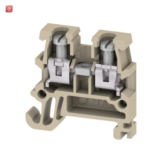 WEIDMÜLLER / 0340460000 / AKZ 1.5 / Durchgangs-Reihenklemme, Schraubanschluss, beige/gelb, 1.5 mm², 17.5 / EAN 4008190091576