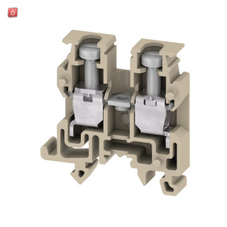 WEIDMÜLLER / 0697160000 / AKZ 2.5 / Durchgangs-Reihenklemme, Schraubanschluss, beige/gelb, 2.5 mm², 24 A, / EAN 4008190121716