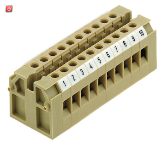 WEIDMÜLLER / 0321560000 / AKB 4 / Durchgangs-Reihenklemme, Schraubanschluss, beige/gelb, 4 mm², 32 A, / EAN 4008190008826