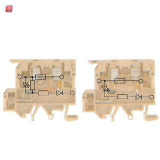 WEIDMÜLLER / 8146450000 / KDKS1/EN LD 24VDC / Sicherungs-Reihenklemme, Schraubanschluss, beige/gelb, 4 mm², 6.3 A, / EAN 4008190171902