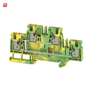 WEIDMÜLLER / 2539990000 / A2T 4 PE / Mehrstock-Schutzleiterreihenklemme, PUSH IN, grün / gelb, 4 mm², 800 / EAN 4050118551846