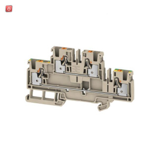 WEIDMÜLLER / 2539980000 / A2T 4 FT-PE / Mehrstock-Reihenklemme, PUSH IN, dunkelbeige, 4 mm², 800 V, 800 V, / EAN 4050118551853