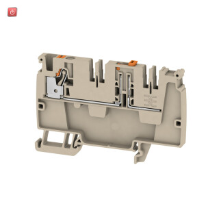 WEIDMÜLLER / 2581710000 / AAP21 4 DT OR / Durchgangs-Reihenklemme, PUSH IN, dunkelbeige, 4 mm², 20 A, 250 V, / EAN 4050118591637