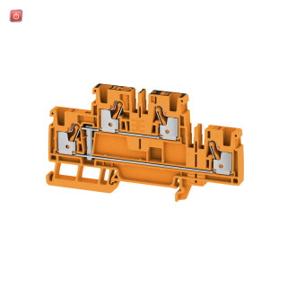 WEIDMÜLLER / 2552590000 / A2T 4 VL OR / Mehrstock-Reihenklemme, PUSH IN, orange, 4 mm², 800 V, 800 V, Anzahl / EAN 4050118562477