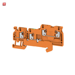 WEIDMÜLLER / 2579580000 / AIO21 1.5 SO-PE OR / Initiator-, Aktor-Reihenklemme, PUSH IN, orange, 1.5 mm², 13.5 A, 250 / EAN 4050118588606