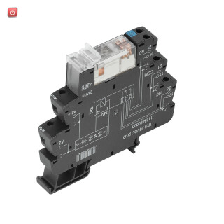 WEIDMÜLLER / 1123490000 / TRS 24VDC 2CO / Koppelrelais, 24 V DC +/-20 %, LED grün, 2 Wechsler (AgNi) , 250 V AC, / EAN 4032248905836
