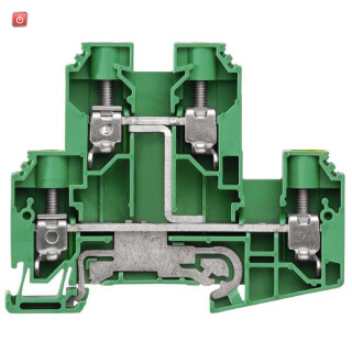 WEIDMÜLLER / 1415470000 / WDK 10 PE / Schutzleiter-Reihenklemme, Schraubanschluss, grün / gelb, 10 mm², 800 / EAN 4050118219630