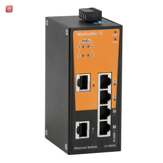 WEIDMÜLLER / 1241380000 / IE-SW-BL06-2TX-4POE / Netzwerk-Switch (unmanaged), unmanaged PoE, Fast Ethernet, Anzahl / EAN 4050118029093