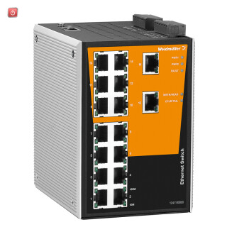 WEIDMÜLLER / 1241100000 / IE-SW-PL16M-16TX / Netzwerk-Switch (managed), managed, Fast Ethernet, Anzahl Ports: 16x / EAN 4050118028881