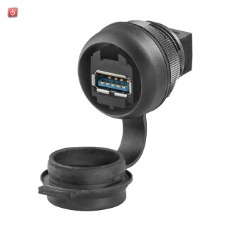 WEIDMÜLLER / 1427960000 / IE-FCM-USB-3.0-A / Einbaugehäuse bestückt, IP65, in geschlossenem Zustand, USB A, USB A / EAN 4050118232318