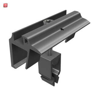 SL-RACK / 96114-00 / Endklemme Vario mit Erdung, schwarz eloxiert / EAN 4262355112012
