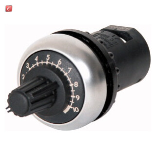 EATON / 232231 / Potentiometer, klassisch, M22, 22.5 mm, R 1 k?, P 0.5 W, Frontring Schwarz M22S-R1K / EAN4015082322311
