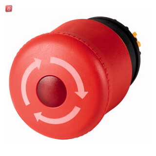 EATON / 263469 / NOT-HALT-/NOT-AUS-Taste, RMQ-Titan, Pilzform, 38 mm, beleuchtbar mit LED-Element, Drehentriegelung, rot, gelb, RAL 3000 M22-PVLT / EAN4015082634698