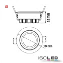 ISO112472 / LED EINBAUSTRAHLER COB, WEISS, 15W, 45°, RUND, NEUTRALWEISS, DIMMBAR