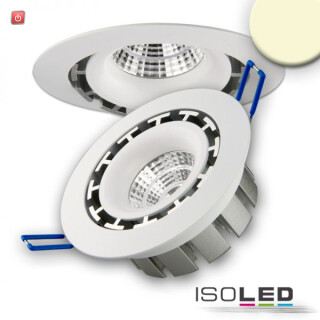 ISO112471 / LED EINBAUSTRAHLER COB, WEISS, 15W, 45°, RUND, WARMWEISS, DIMMBAR