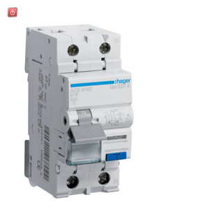 HAGACS916D / Fehlerstrom-Leitungsschutzschalter 1P+N 6kA B-16A 10mA Typ A QuickConnect / 3250611068099