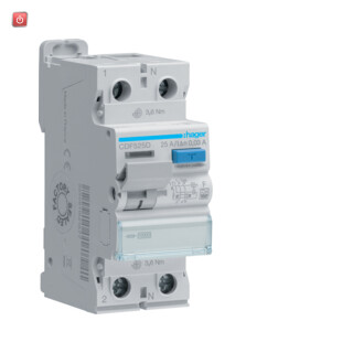 HAGCDF525D / Fehlerstromschutzschalter 2 polig 10kA 25A 30mA Typ F / 3250611621577
