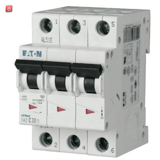 EATON / 278847 / Leistungsschütz, 3-polig, 380 V 400 V 5.5 kW, 1 S, 220 V DC, Gleichstrombetätigung, Schraubklemmen / EAN 4015082788476