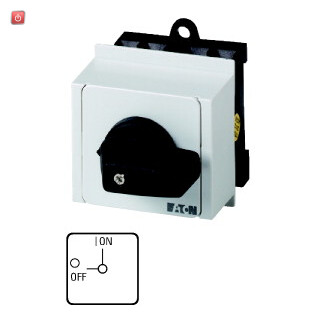 EATON / 031758 / EIN-AUS-Schalter, T0, 20 A, Verteilereinbau, 2 Baueinheit(en), 3-polig, mit schwarzem Knebel und Frontschild T0-2-1/IVS / EAN4015080317586