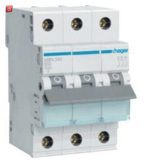 HAGMBN332 / Leitungsschutzschalter 3 polig 6kA B-Charakteristik 32A 3 Module / 3250614310430
