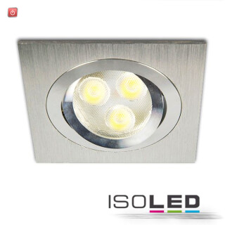 ISO111062 / Einbaustrahler Brush, quadr., Gu5,3, Alu / 9009377006043