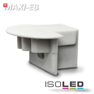 ISO111377 / Endkappe für Profil "MAXI-EB" silber, mit Kabeldurchführung / 9009377008580