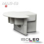 ISO111377 / Endkappe für Profil "MAXI-EB" silber, mit Kabeldurchführung / 9009377008580