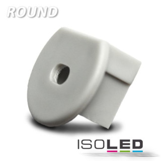 ISO111379 / Endkappe für Profil "ROUND" silber, mit Kabeldurchführung / 9009377008603