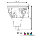 ISO111544 / MR16 LED Strahler 5,5W COB, 38° warmweiss, dimmbar / 9009377014338