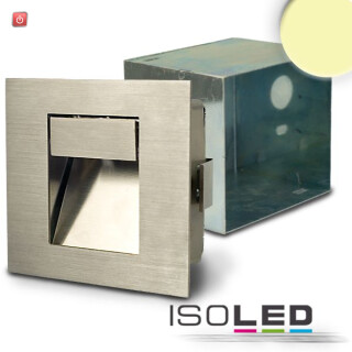 ISO111610 / LED Einbauleuchte rechteckig IP44, Edelstahl, 1W, warmweiss / 9009377011030