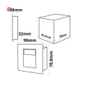 ISO111610 / LED Einbauleuchte rechteckig IP44, Edelstahl, 1W, warmweiss / 9009377011030