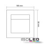 ISO111610 / LED Einbauleuchte rechteckig IP44, Edelstahl, 1W, warmweiss / 9009377011030